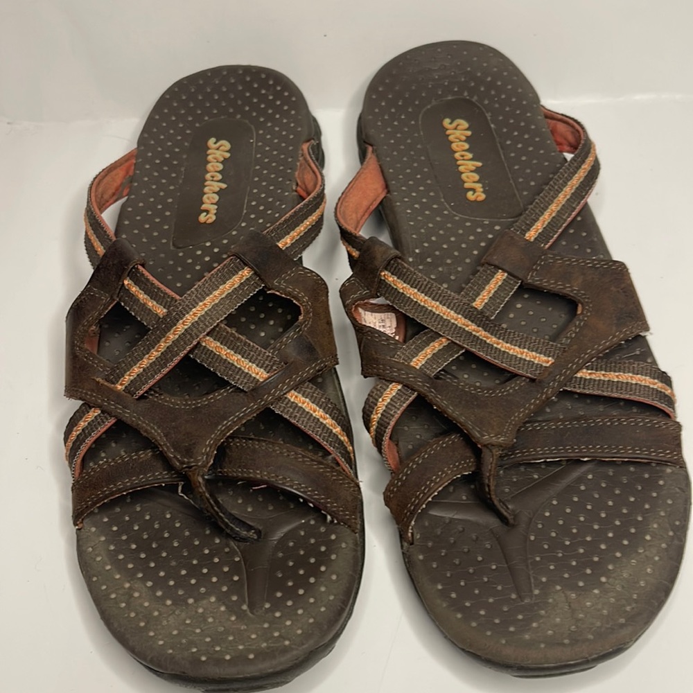 Skechers Outdoor Reggae Soundstage Brown Textile Sandals Size 9